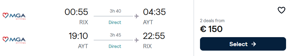 Lētas aviobiļetes uz Antāliju Turcijā