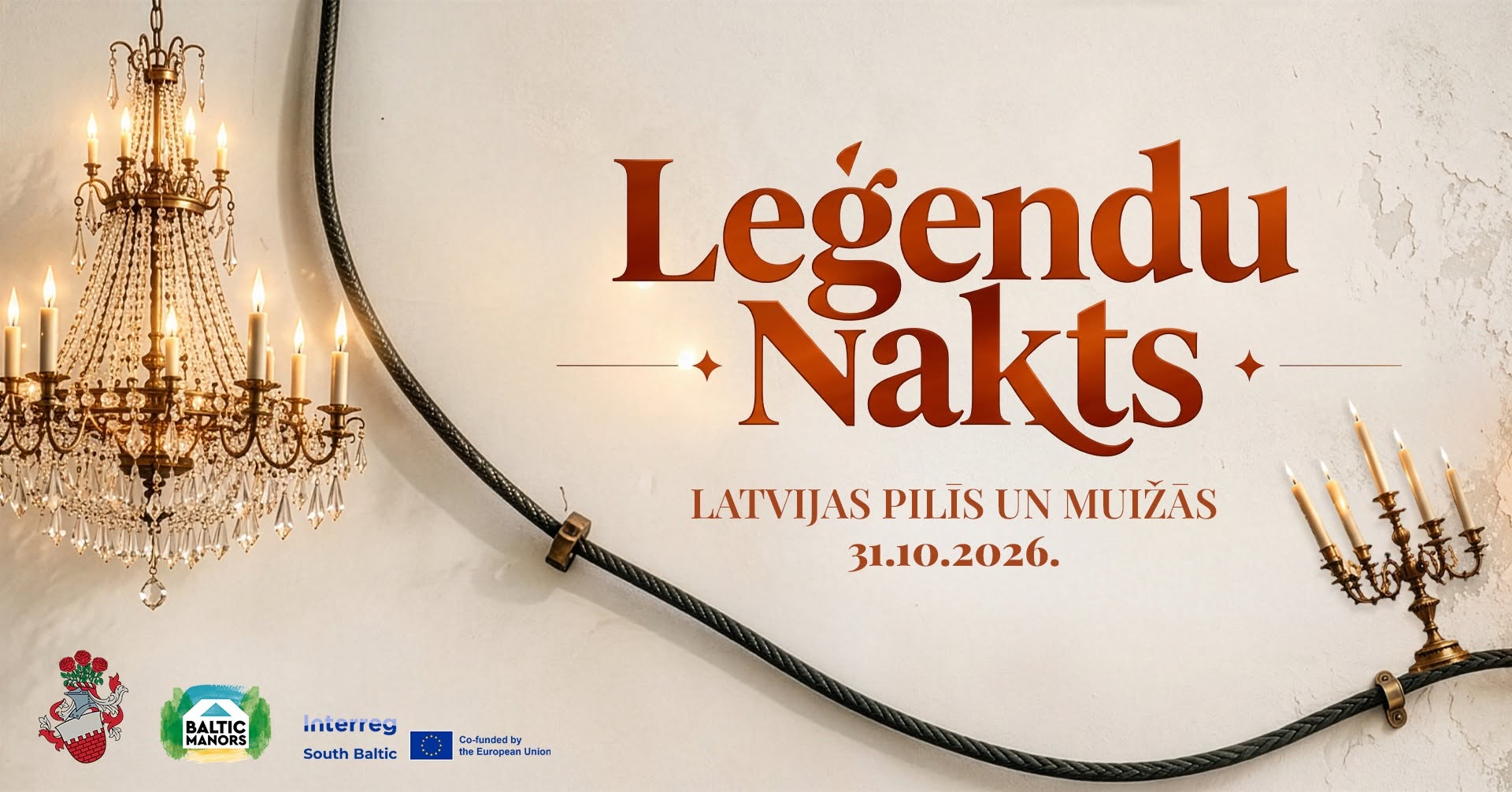 Leģendu nakts 2026 vizuālis: Latvijas pilīs un muižās 31. oktobrī
